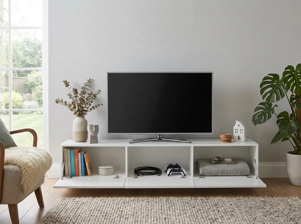 TV stolík DOLCE 180 cm, biela