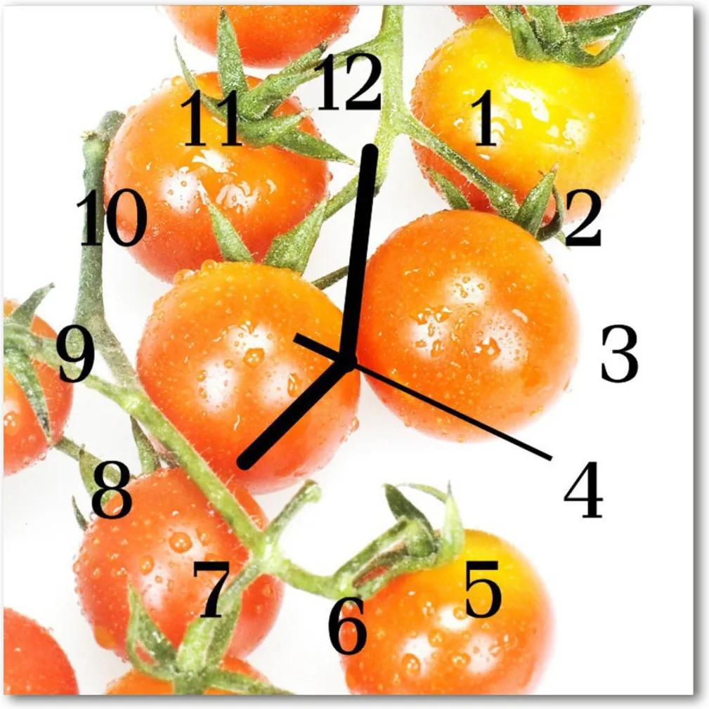 Nástenné sklenené hodiny  paradajky