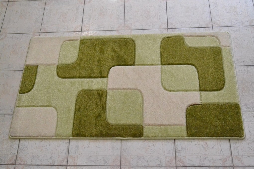 Koberec - zeleno-krémový (80x150 cm)