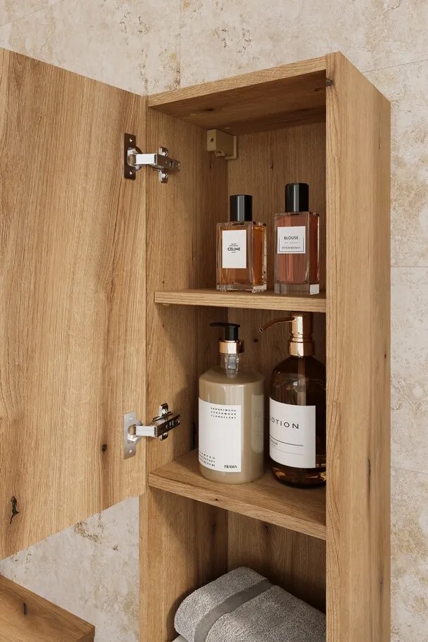 Vysoká závěsná koupelnová skříňka Nova 80-30-2D dub coast evoke