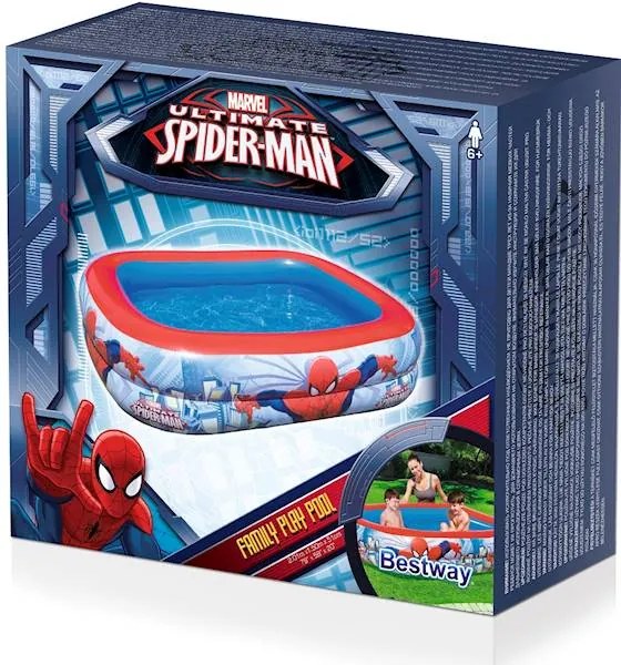 Bestway Nafukovací bazén Spiderman 200cm x 148cm x 48cm modro-červený