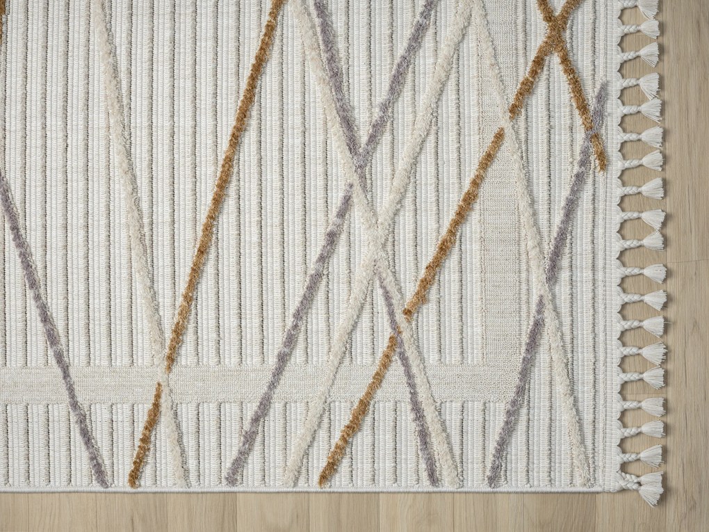 Kusový koberec Luana 1 creme, 200x290, biela, chodba / predsieň, My Flair