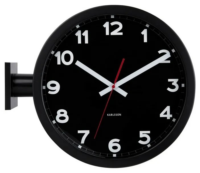 Karlsson 5966BK obojstranné nástenné hodiny 38 cm