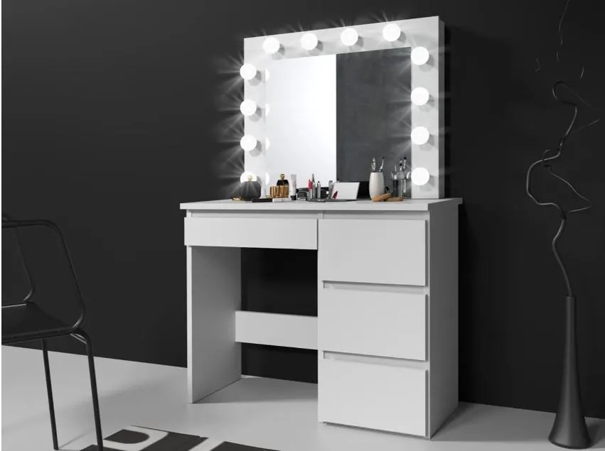 Bestent Toaletný stolík s LED zrkadlom Cleopatra White
