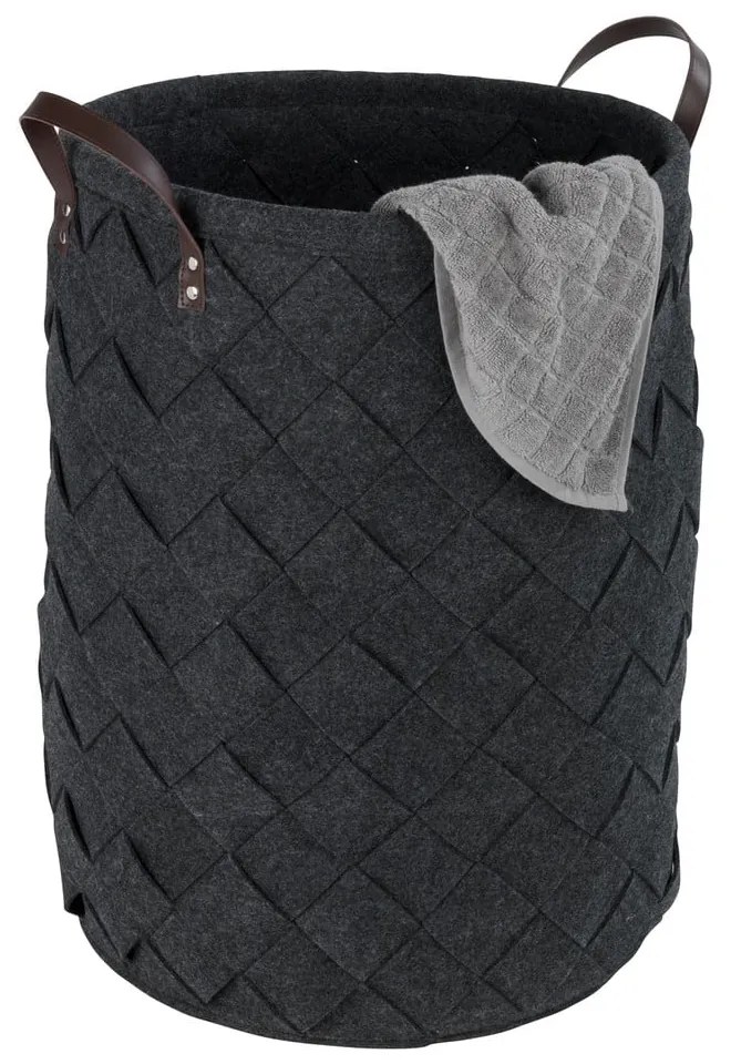 Čierny kôš na bielizeň Wenko Trovo, objem 75 l