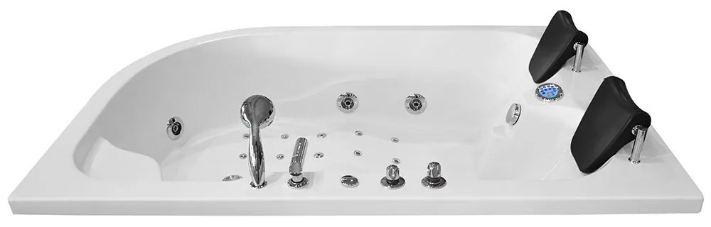 M-SPA -  Ľavá kúpeľňová vaňa SPA TURBO PLUS hydromasážou 180 x 120 x 54 cm (MSPA1631-TURBO+ -L)