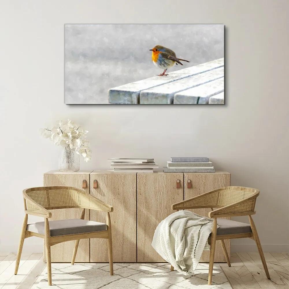 Obraz canvas Abstraktné zvieracie vták sneh