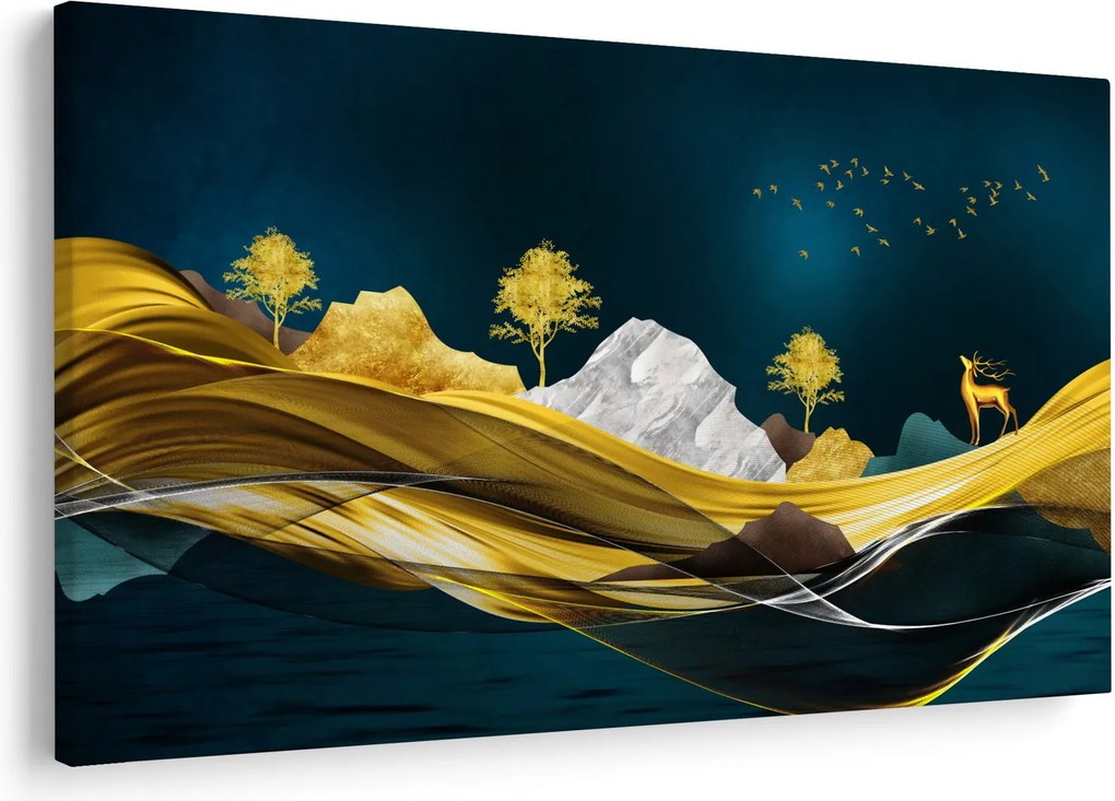 Obraz - Jeleň v krajine (90x60 cm)
