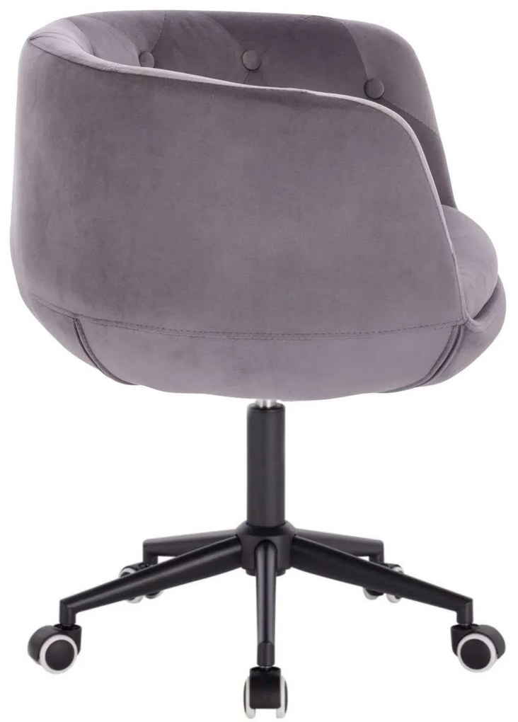 LuxuryForm DESIGN Kreslo MONTANA VELUR na čiernej podstave s kolieskami - sivé