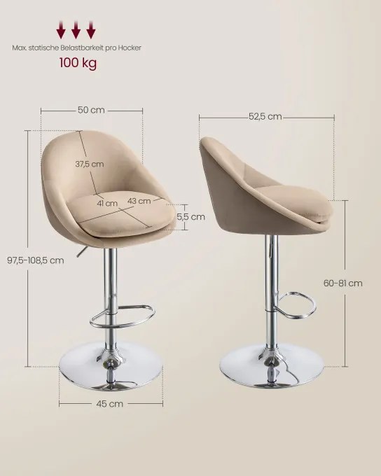 Set dvoch barových stoličiek LJB110K01