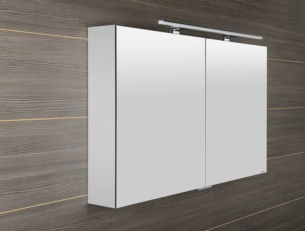 Sapho Sapho, MIRRÓ galérka s LED osvetlením, 120x70x16cm, 3x dvierka, biela, MC121-0030