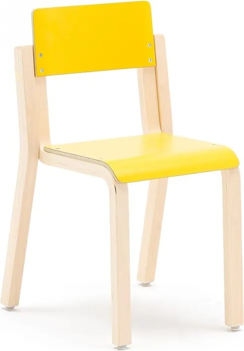 Detská stolička DANTE, výška 380 mm, breza/žltá
