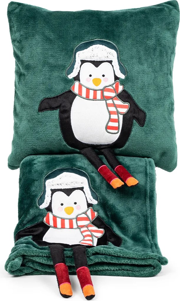 4Home Vianočná obliečka na vankúšik Penguin, 40 x 40 cm