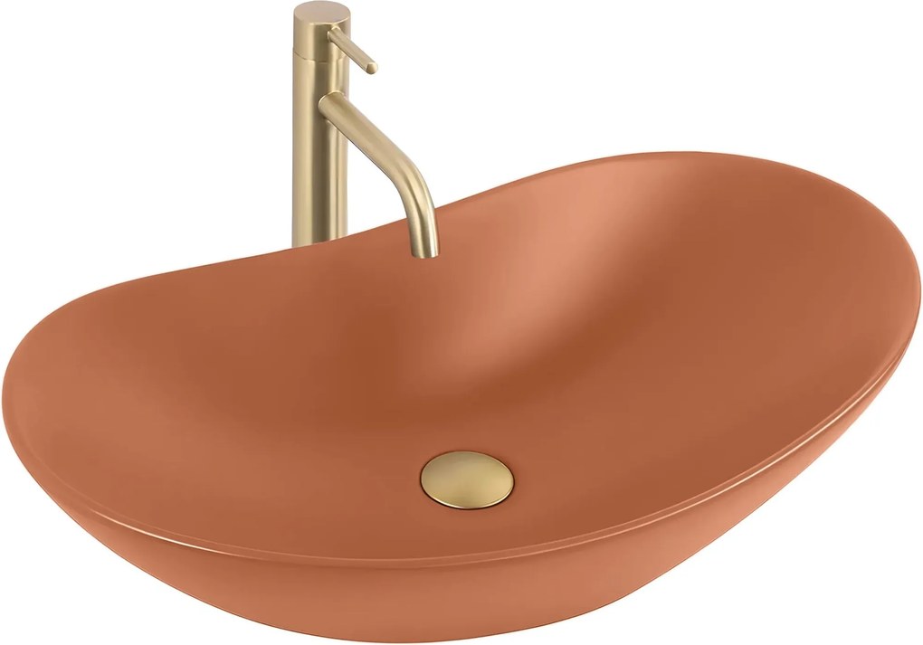 Rea Royal, umývadlo na dosku 615×360×155 mm, oranžová matná, REA-U3530