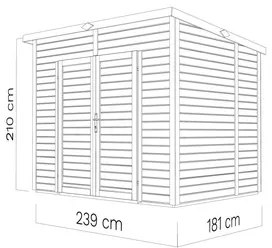 Drevený záhradný domček Bertilo Timmo 4 prírodný 239x181 cm vr. podlahy