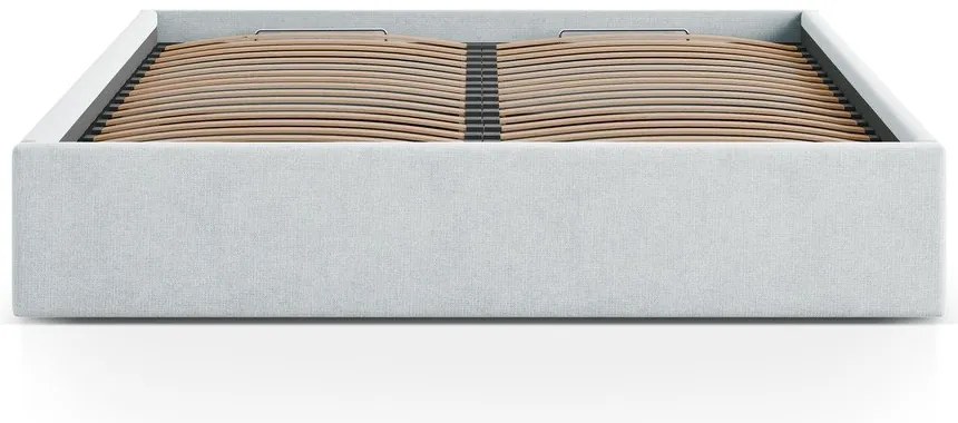 Svetlosivá čalúnená dvojlôžková posteľ s úložným priestorom/bez čela s roštom 200x200 cm Susan – Micadoni