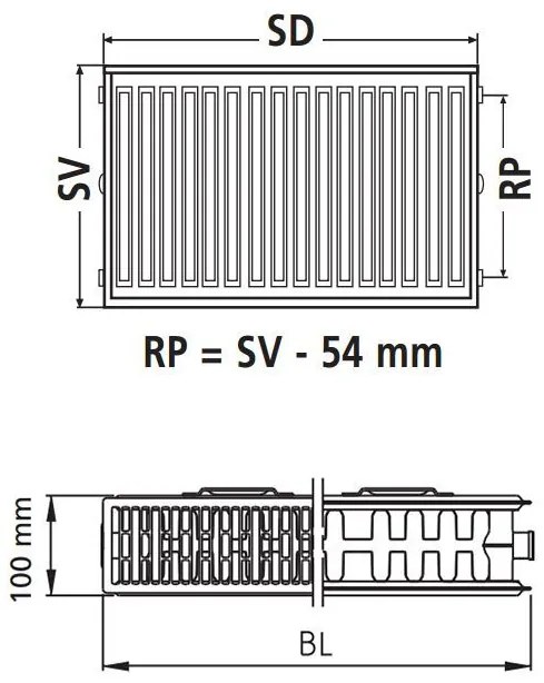 Kermi Therm X2 Profil-Kompakt doskový radiátor pre rekonštrukcie 22 954 / 900 FK022D909