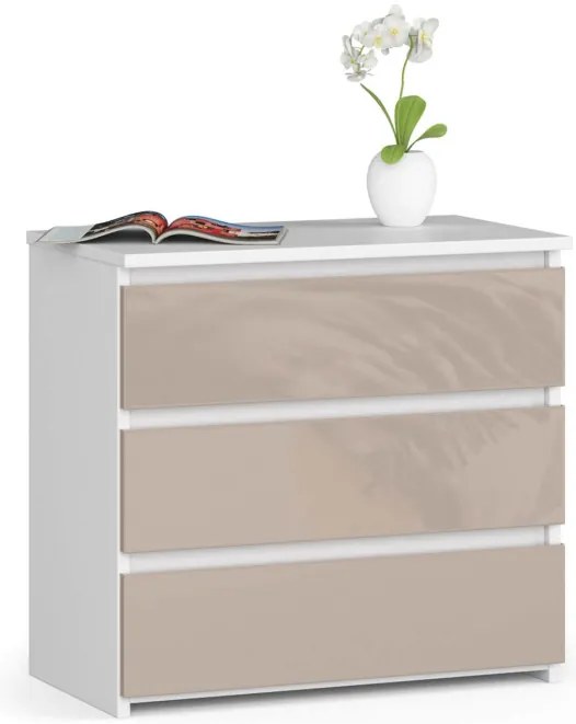 Nočný stolík CL3 60 cm biely / cappuccino, lesk
