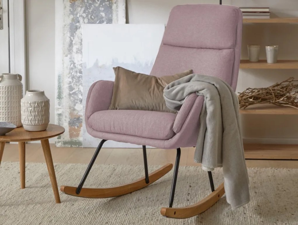 Hojdacie kreslo Lindberg, staroružová látka