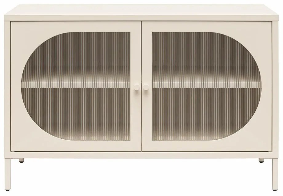 Krémovobiela kovová vitrína 100x64x40 cm Luna – Støraa