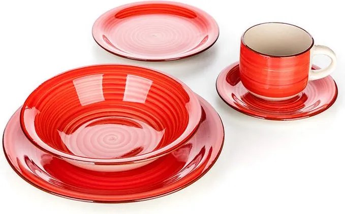 Keramická jedálenská súprava SPIRAL RED 30 ks
