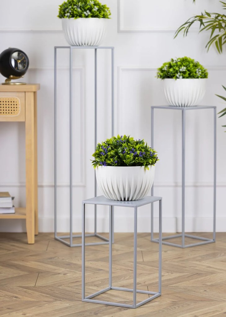 STOJAN NA KVETINÁČ SIMPLE 40X24X24 CM SIVÁ