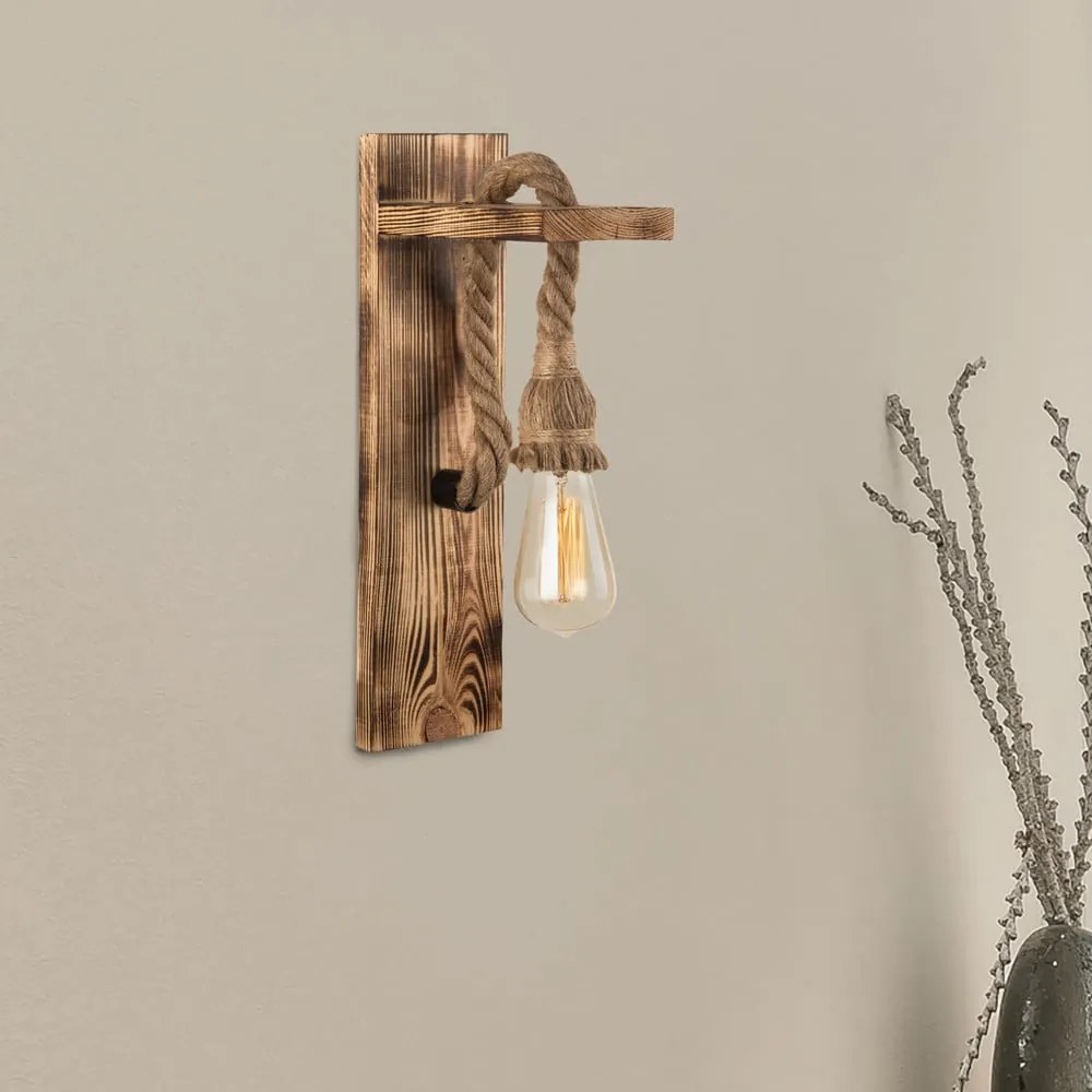 Nástenné svietidlo v prírodnej farbe Woody – Squid Lighting
