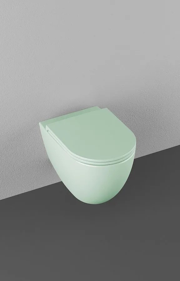 Isvea Isvea, INFINITY závesná WC misa, Rimless, 36,5x53cm, zelena mint, 10NF02004-2T