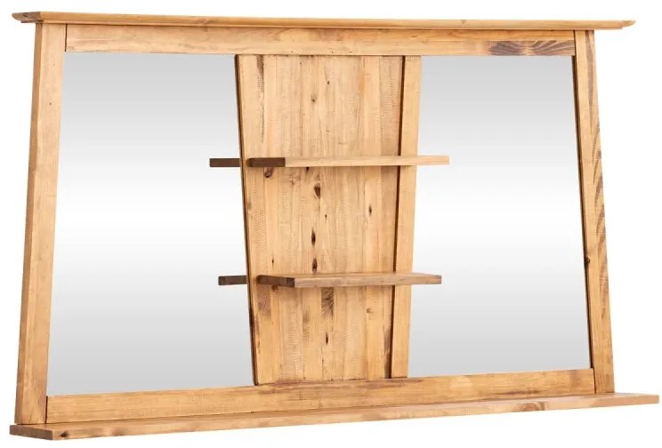 furniture-nabytek.cz - Masívne kúpeľňové zrkadlo Rangoon z borovice, lakované – 140×72 cm