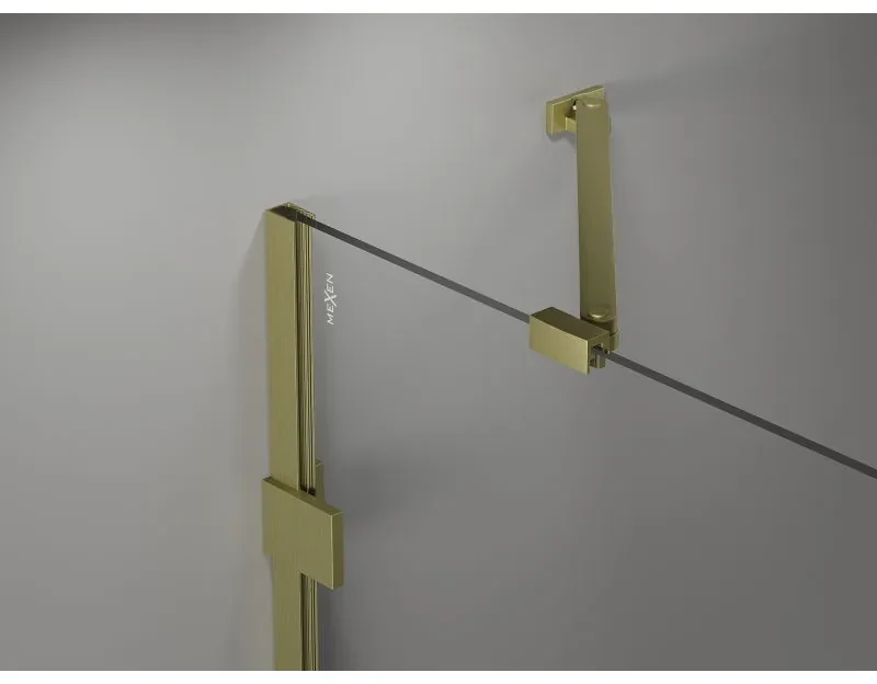 Mexen Lunar Duo, výklopný sprchový kút 115 x 90 cm, 8mm číre sklo, zlatý matný profil, 834-115L-090P-55-00