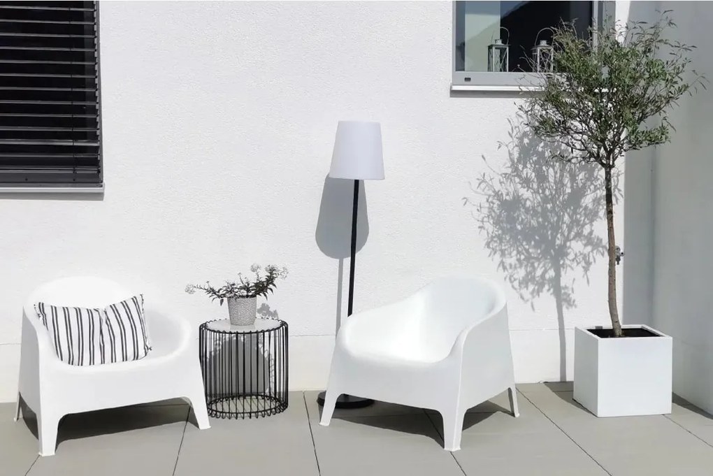 Samozavlažovací kvetináč BLOCK, sklolaminát, 40x40x40 cm, biely mat