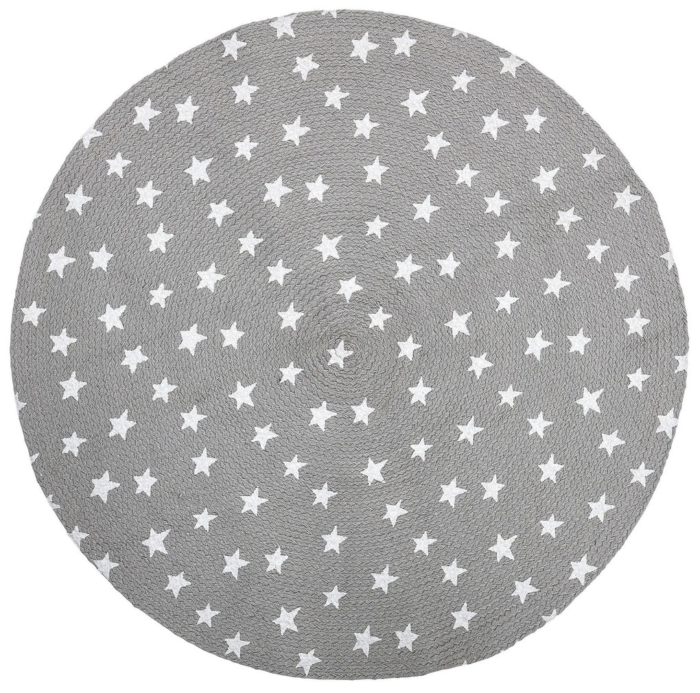 Bloomingville Detský jutový koberček Stars Grey 100 cm