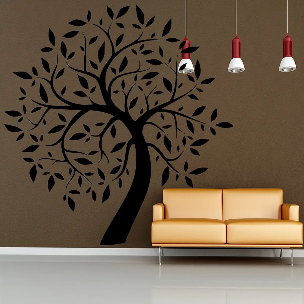 Veselá Stena Samolepka Listnatý strom Farba: fialová, Veľkosť: 100 x 100 cm
