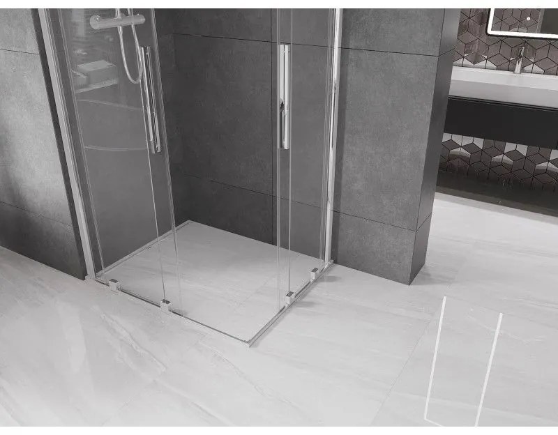 Mexen Velar Duo, sprchový kút s posuvnými dverami 100(dvere) x 90(dvere) cm, 8mm číre sklo, chrómový profil, 871-100-090-02-01