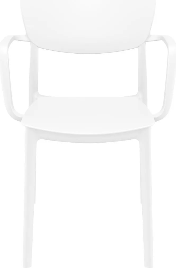 LISA záhradná stolička s podrúčkami white