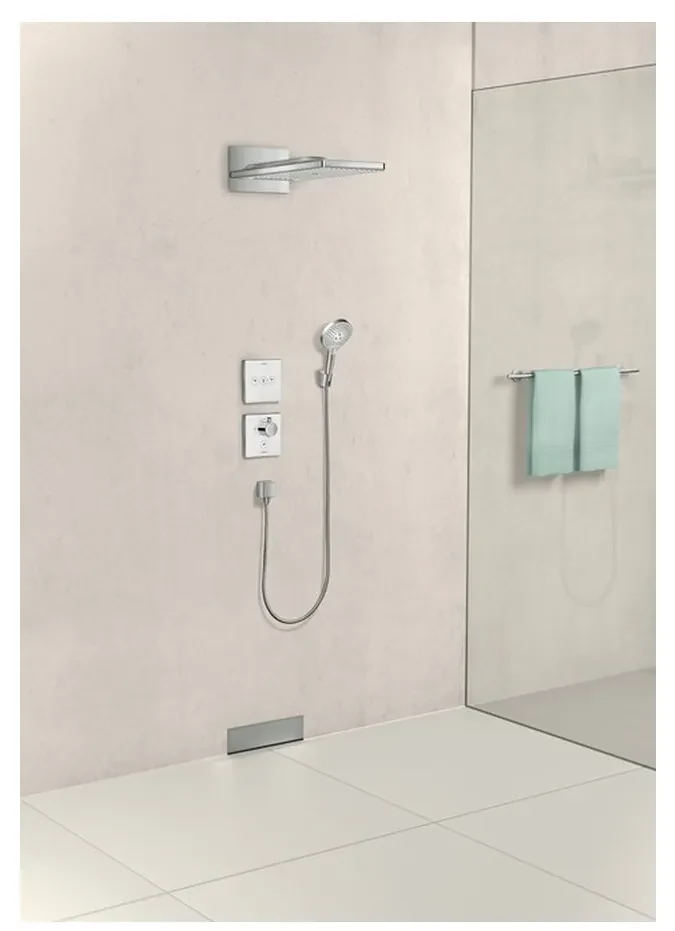 Hansgrohe ShowerSelect Glass, termostat Highflow pre 1 spotrebič a ďalší výtok, biela/chrómová, HAN-15735400