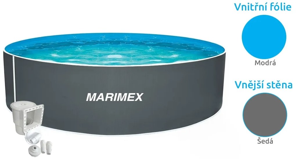Marimex | Bazén Marimex Orlando 3,05x0,91 m s pieskovou filtráciou a príslušenstvom - motív šedý | 19900189