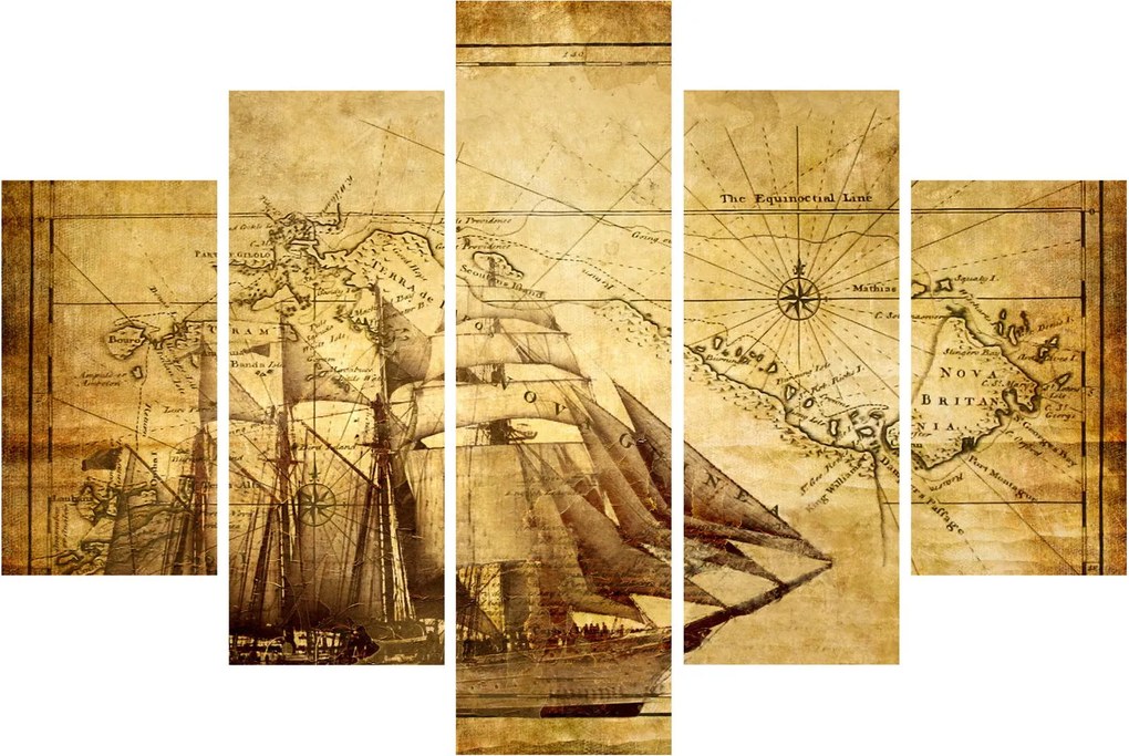 Obraz - Stará mapa (150x105 cm)