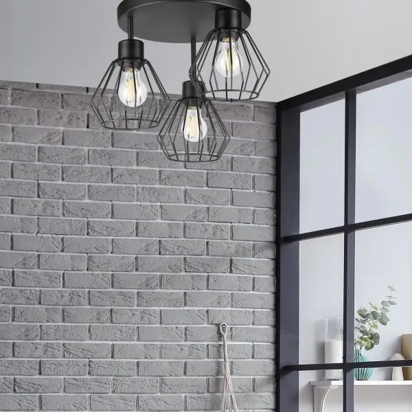 Prisadený luster AUDREY 3xE27/60W/230V čierna