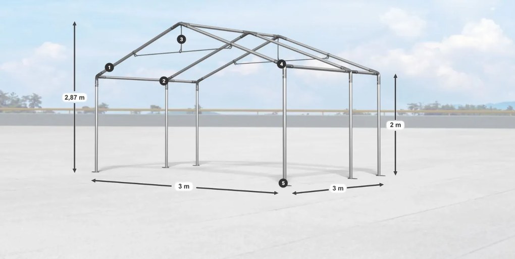 Bestent Skladová hala/ garáž 3x3x2m Comfort PE 240g