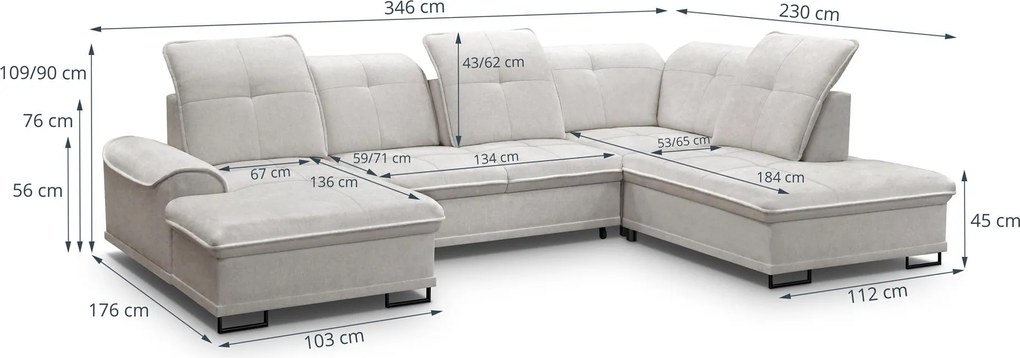 Sedacia súprava BOSS tvar U