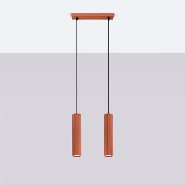 Sollux SL.1631 - Luster na lanku KARBON 2xGU10/10W/230V červená