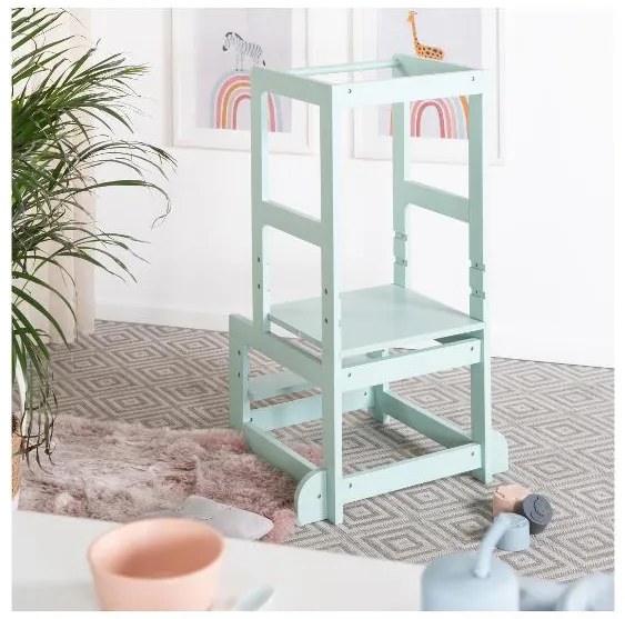 roba Drevená vzdelávacia Montessori veža (mentolová) (100359194)