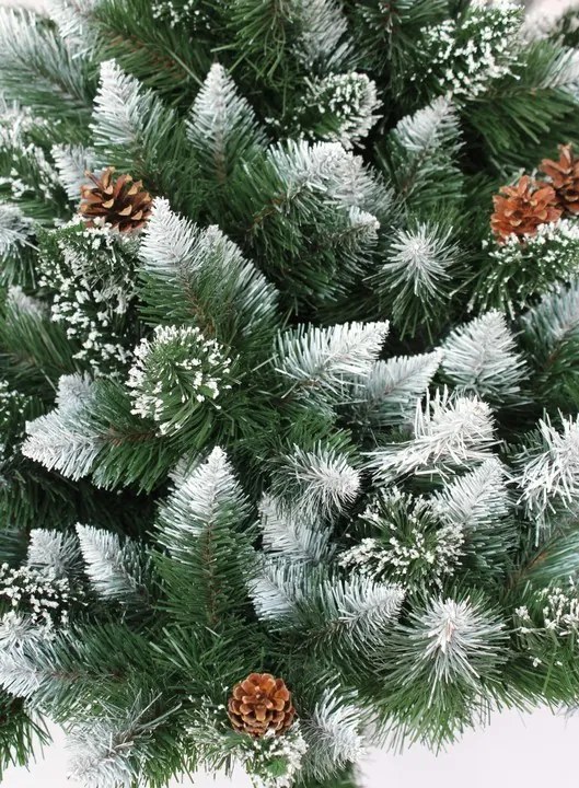 DomTextilu Úchvatná jemne zasnežená borovica na pni 220 cm Zelená TOY220-220