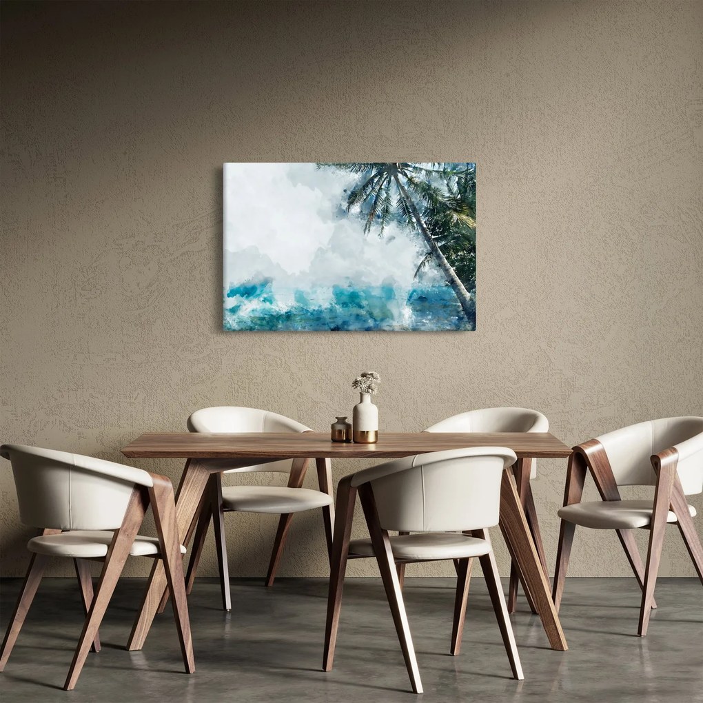 Obraz palmy nad morom (90x60 cm)