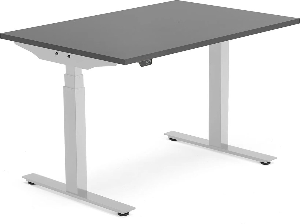 Výškovo nastaviteľný stôl Modulus Smart, 1200x800 mm, strieborná, čierna