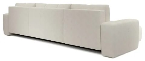 Rozkladacia čalúnená sedacia súprava ALMADA v tvare U s úložným priestorom béžová