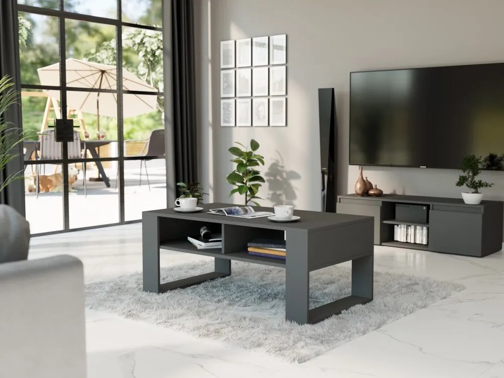 Moderný konferenčný stolík 58 x 90 x 55 cm biela