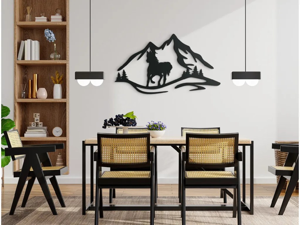 drevko 3D nálepka Klusajúci kôň Rozmer obrazu: 25,5 x 44,5 cm, Farba dekorácie: Čierna