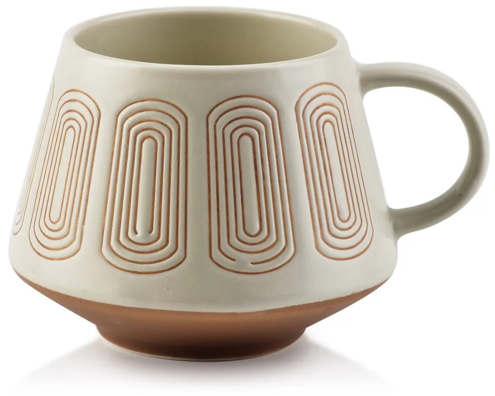 Porcelánový hrnček LOTTA II 400 ml béžový/hnedý